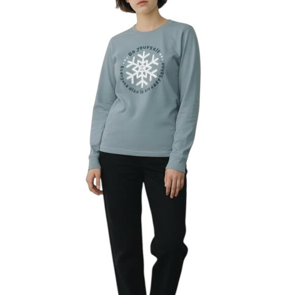 Life is Good Be Yourself Crewneck Graphic Tee Blue Junior Size XL - Picture 1 of 10